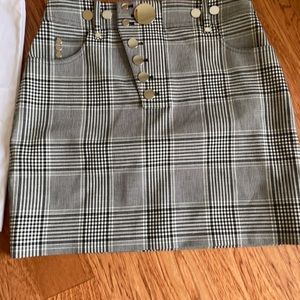 ALEXANDER WANG HOUNDSTOOTH PLAID SKIRT